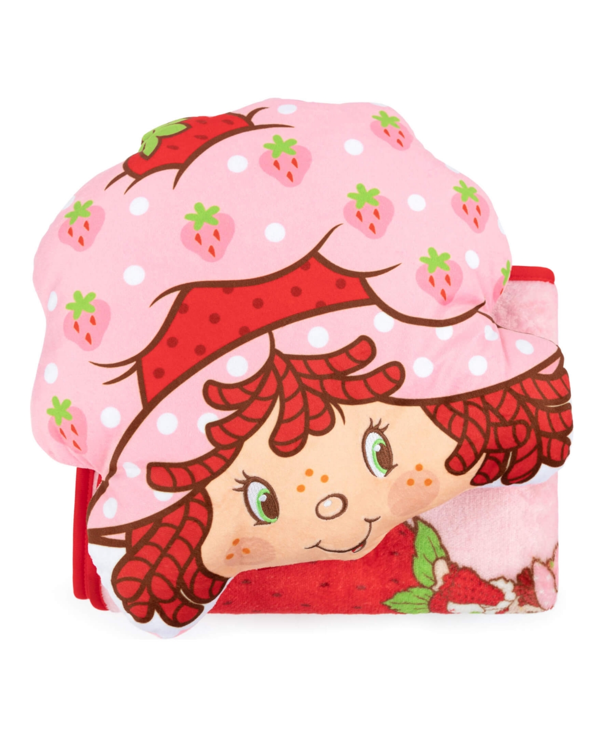 Jay Franco Strawberry Shortcake Strawberries Galore Travel 2 Piece Pillow Throw Set