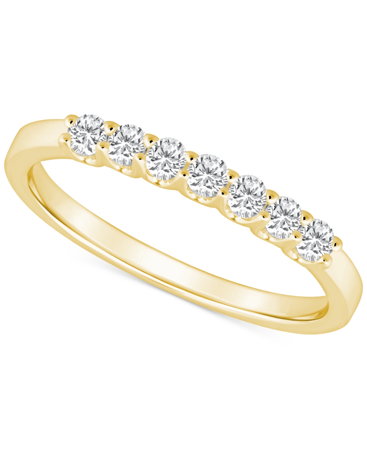 Macy's Diamond Wedding Band (1/3 Ct. T.w.) In 14k Gold In Yellow Gold