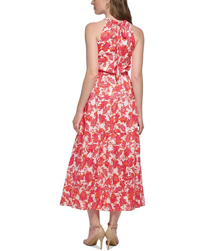 Tommy Hilfiger Women's Cotton Printed Halter Maxi Dress - Macy's