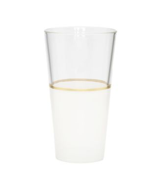 White Tumblers with Trim, Set of 6