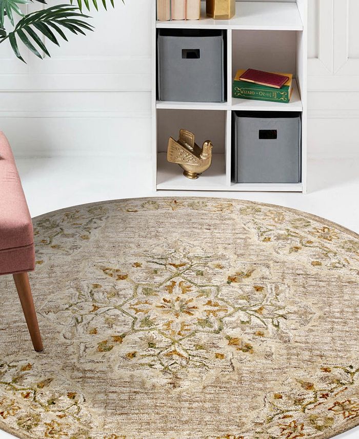 LR Home Sweet SINUO54120 4' x 4' Round Area Rug - Macy's