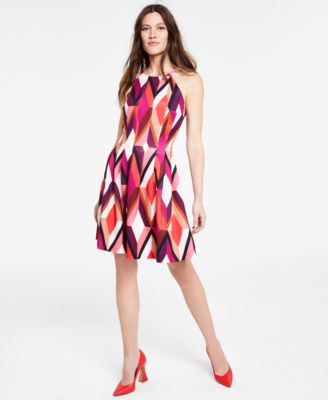 Vince Camuto Women's Printed Fit & Flare Mini Dress - Macy's