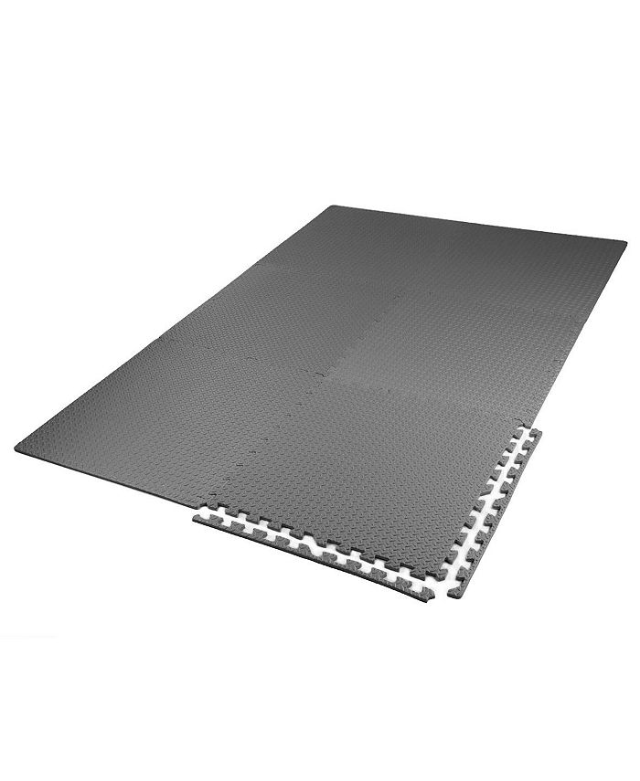 Xspec 3/8" Thick 100 Sq Ft Steel EVA Foam Floor Exercise Gym Mat 25 pcs