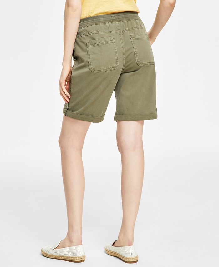 Style & Co Women's Woven Cuffed Pull-On Shorts, Created for Macy's - Macy's