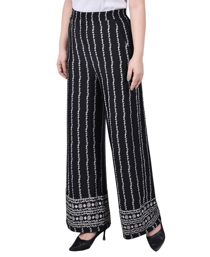 NY Collection Petite Wide Leg Pull On Pants - Macy's