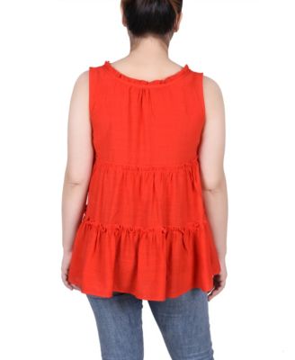 Petite Sleeveless Tiered Blouse