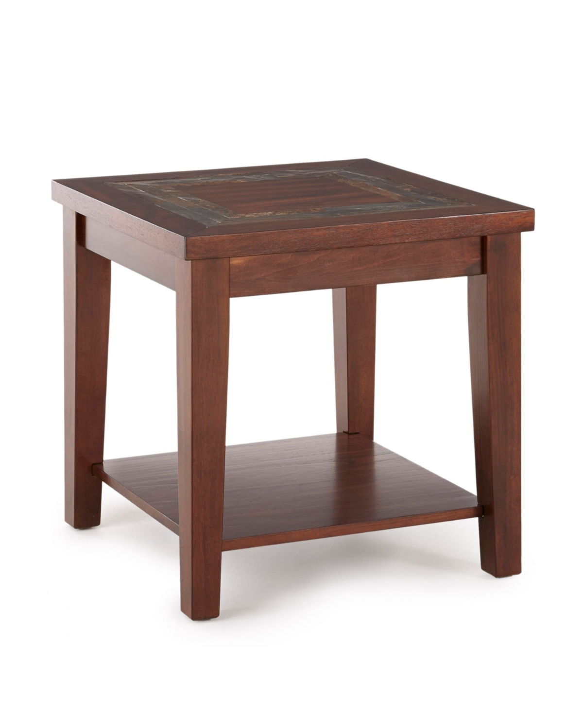 Steve Silver 24" Wood Davenport End Table In Medium Brown Cherry Finish With Burnishi