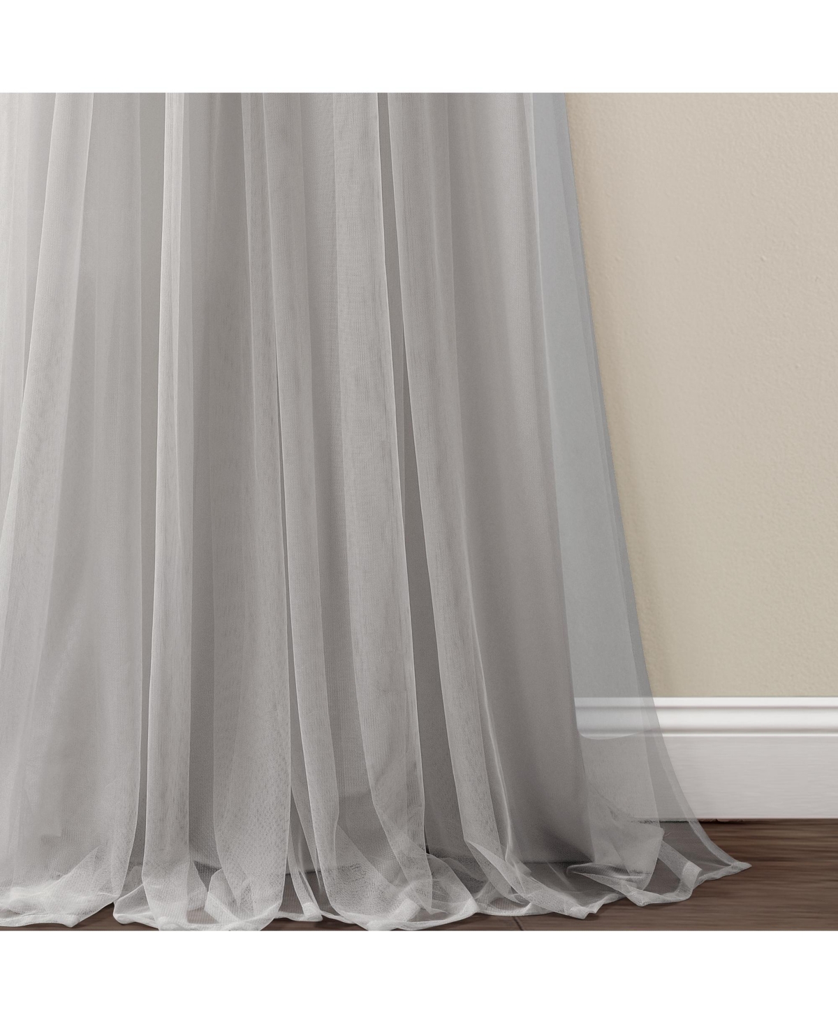 Lush Decor Tulle Skirt Solid Light Filtering Window Curtain Panels Pair Tan Curtains for Bedroom - Cute Nursery