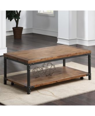 Steve Silver Lantana 48" Wood Finish Cocktail Table with Casters