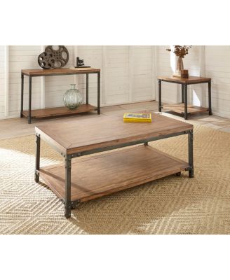 Steve Silver Lantana 48" Wood Finish Cocktail Table with Casters