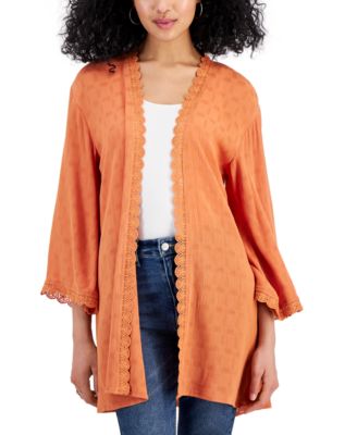 Self Esteem - Juniors' Crochet-Trim Kimono