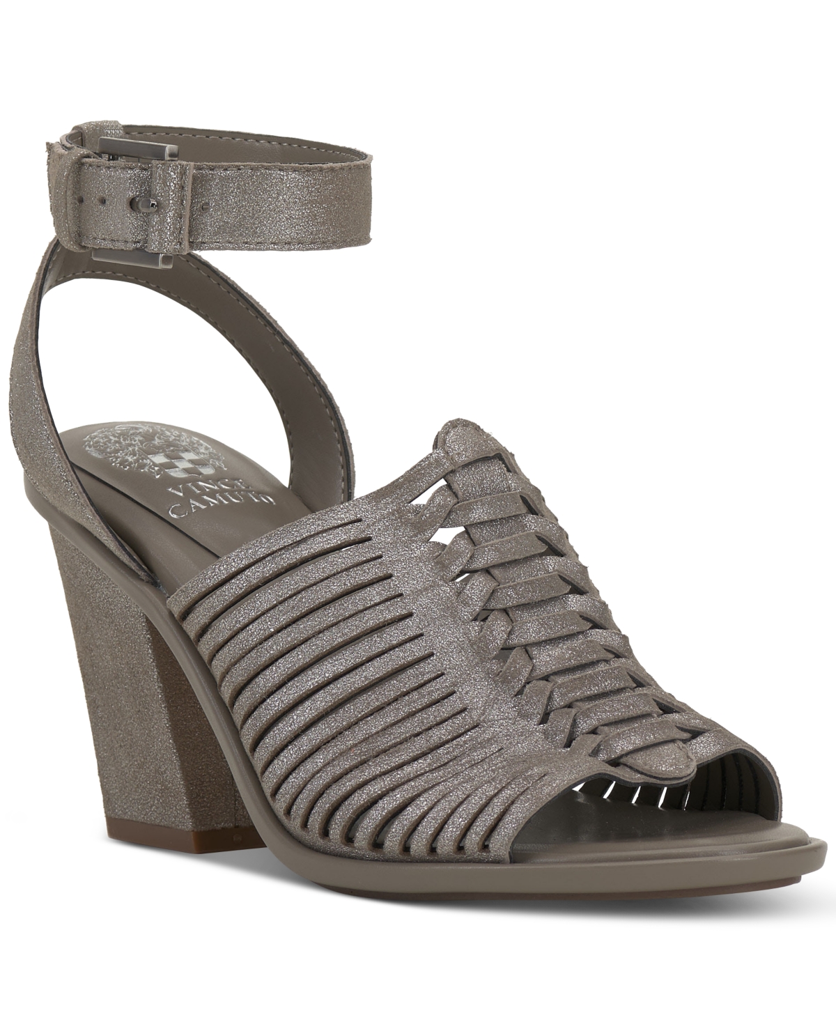 VINCE CAMUTO FRENELA ANKLE-STRAP WOVEN CITY SANDALS
