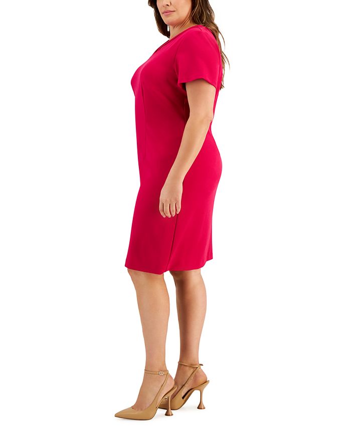 Women’s Plus Size Cross Wrap Sheath Dress