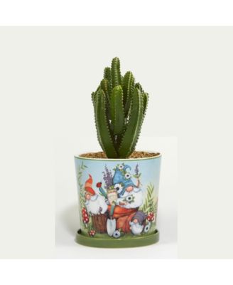 Garden Gnomes 2- Pc Planter Set with Saucer