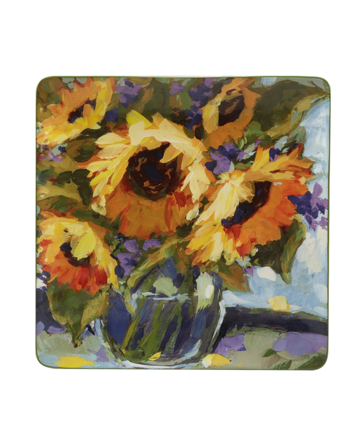 Certified International Sunflower Bouquet Square Platter 12.5"