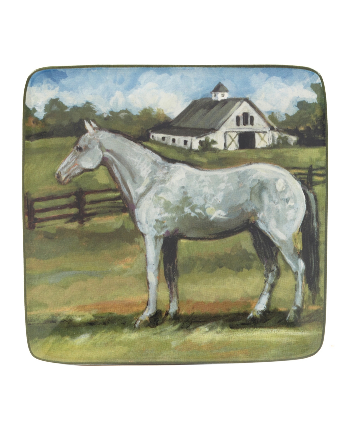 Certified International York Stables Set of 4 Canape Plates