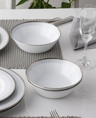 Noritake Silver Colonnade Collection In White