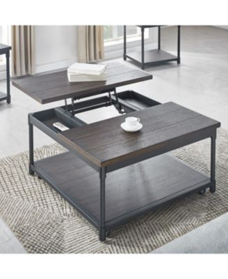 Steve Silver Prescott 36" Square Metal Lift-Top Coffee Table