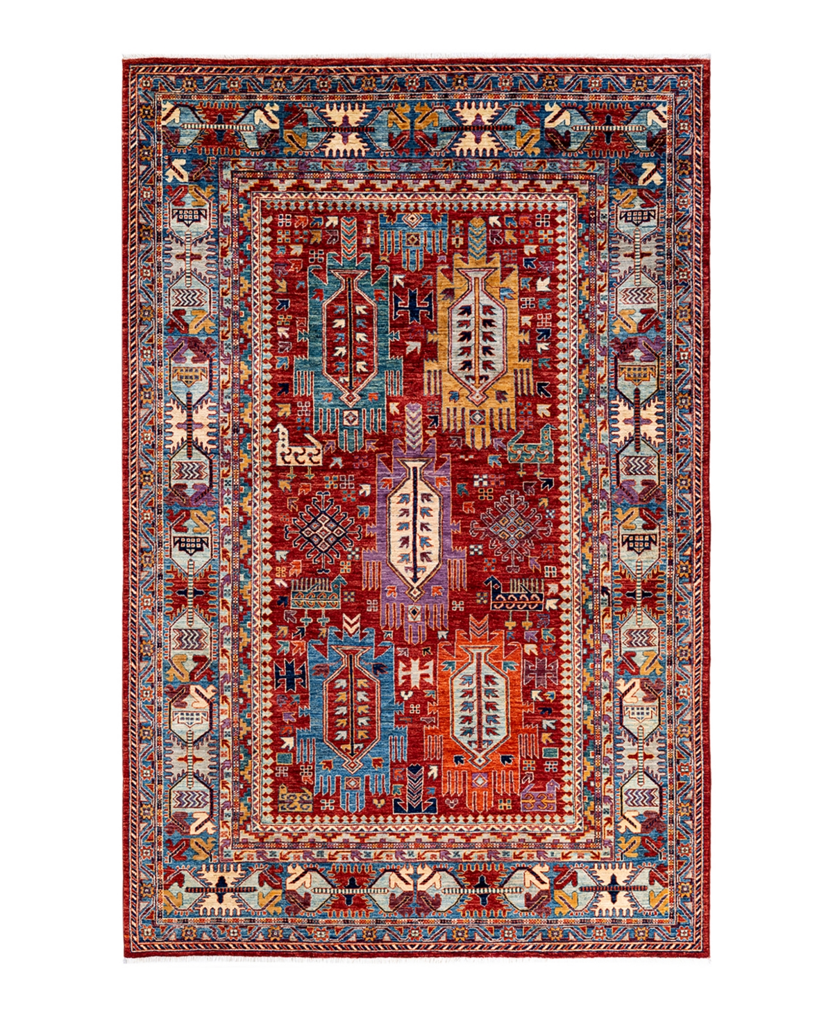 Adorn Hand Woven Rugs Serapi M1982 3' X 4'9" Area Rug In Blue