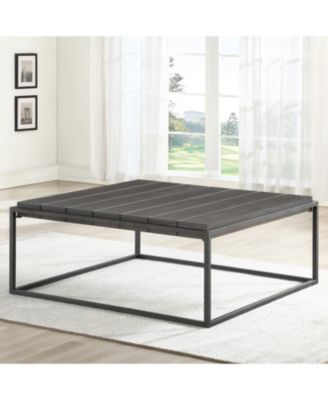 Steve Silver Tekoa 48" Square Wood and Iron Coffee Table