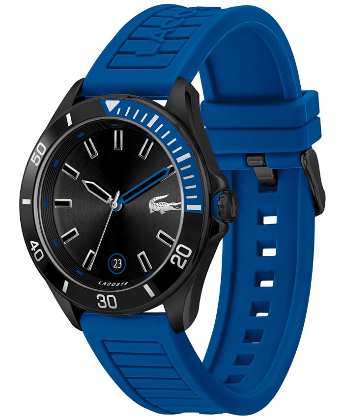 Lacoste Men's Tiebreaker Blue Silicone Strap Watch 43mm Macy's
