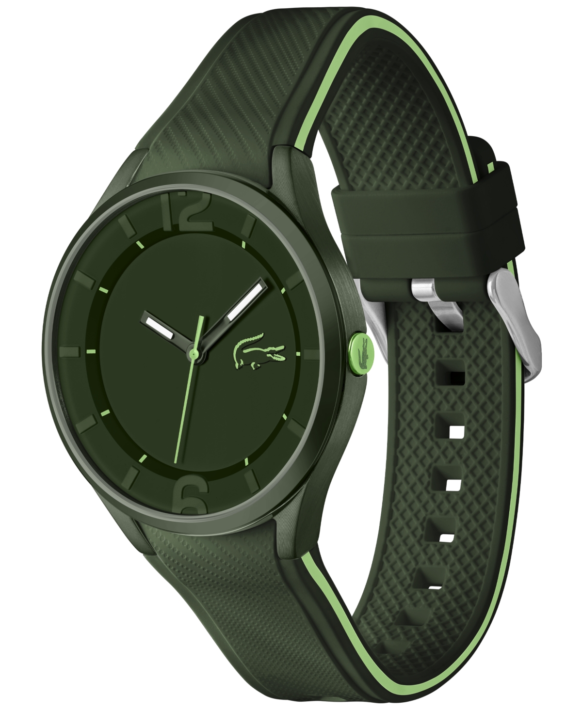 Lacoste Men's Ollie Green Silicone Strap Watch 44mm
