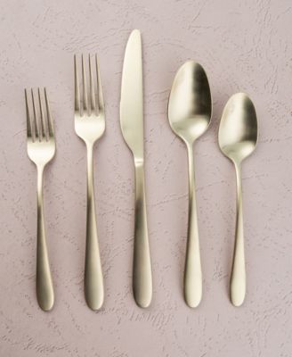 Poet Champagne Satin 20 Piece 18/10 Stainless Steel Flatware Set, Service for 4