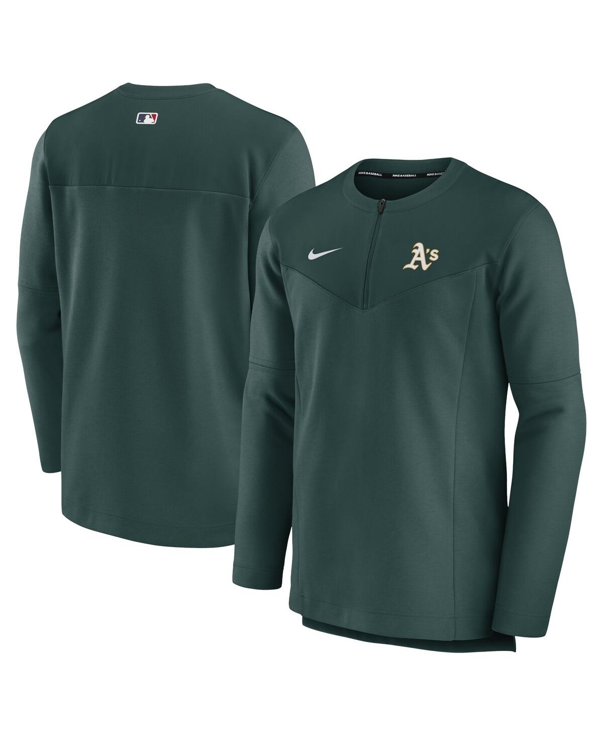 Nike Men's  Green Oakland Athletics Authentic Collection Game Time Performance Quarter-zip Top