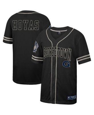 Men's Colosseum White Georgetown Hoyas Free Spirited Mesh Button-Up  Baseball Jersey