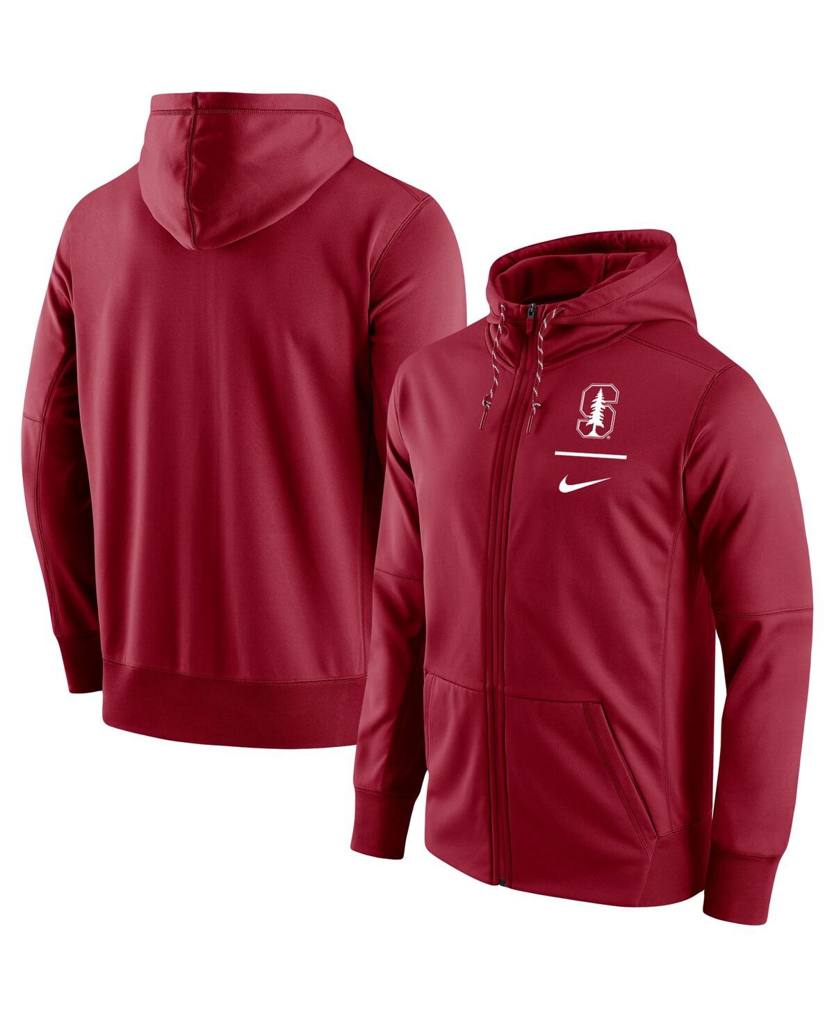 Shop Nike Men's  Cardinal Stanford Cardinal Logo Stack Performance Full-zip Hoodie