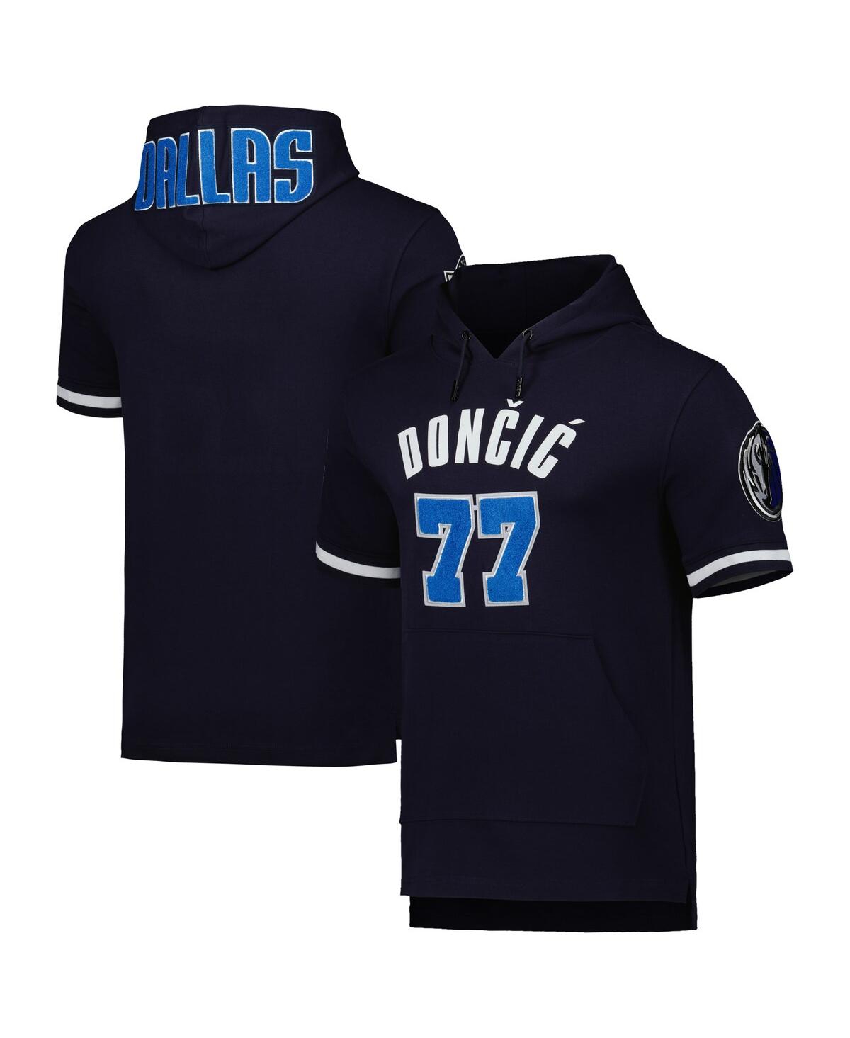 Pro Standard Men's  Luka Doncic Navy Dallas Mavericks Name And Number Short Sleeve Pullover Hoodie