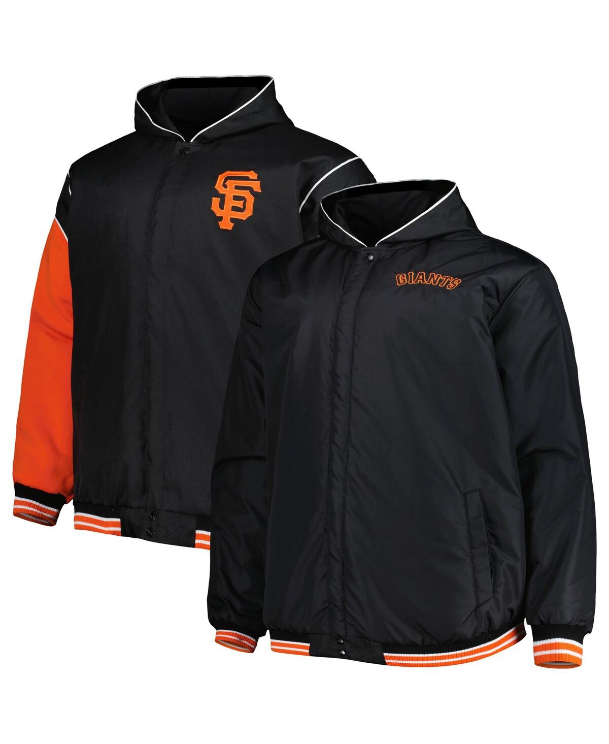 Shop Jh Design Men's  Black San Francisco Giants Reversible Fleece Full-snap Hoodie Jacket