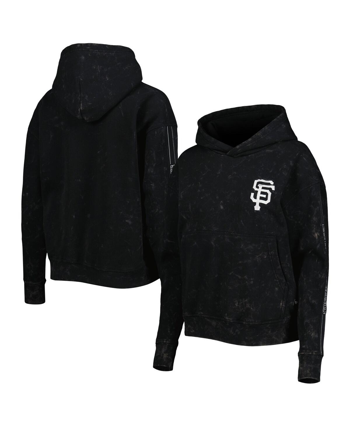 THE WILD COLLECTIVE WOMEN'S THE WILD COLLECTIVE BLACK SAN FRANCISCO GIANTS MARBLE PULLOVER HOODIE