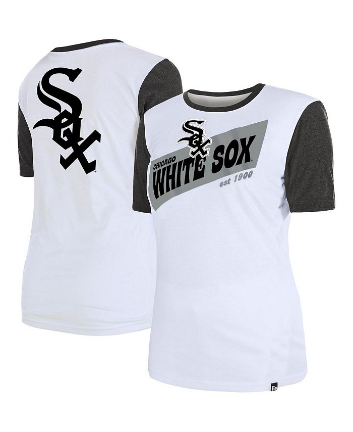 Women's New Era White Chicago Sox Colorblock T-Shirt Size: Small