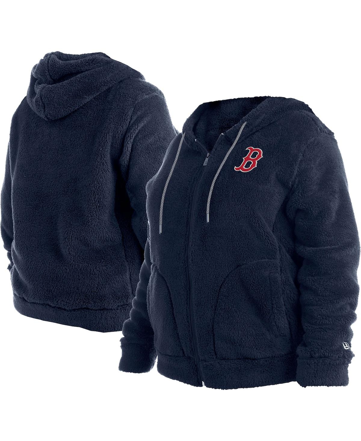 Shop New Era Women's  Navy Boston Red Sox Plus Size Sherpa Full-zip Jacket