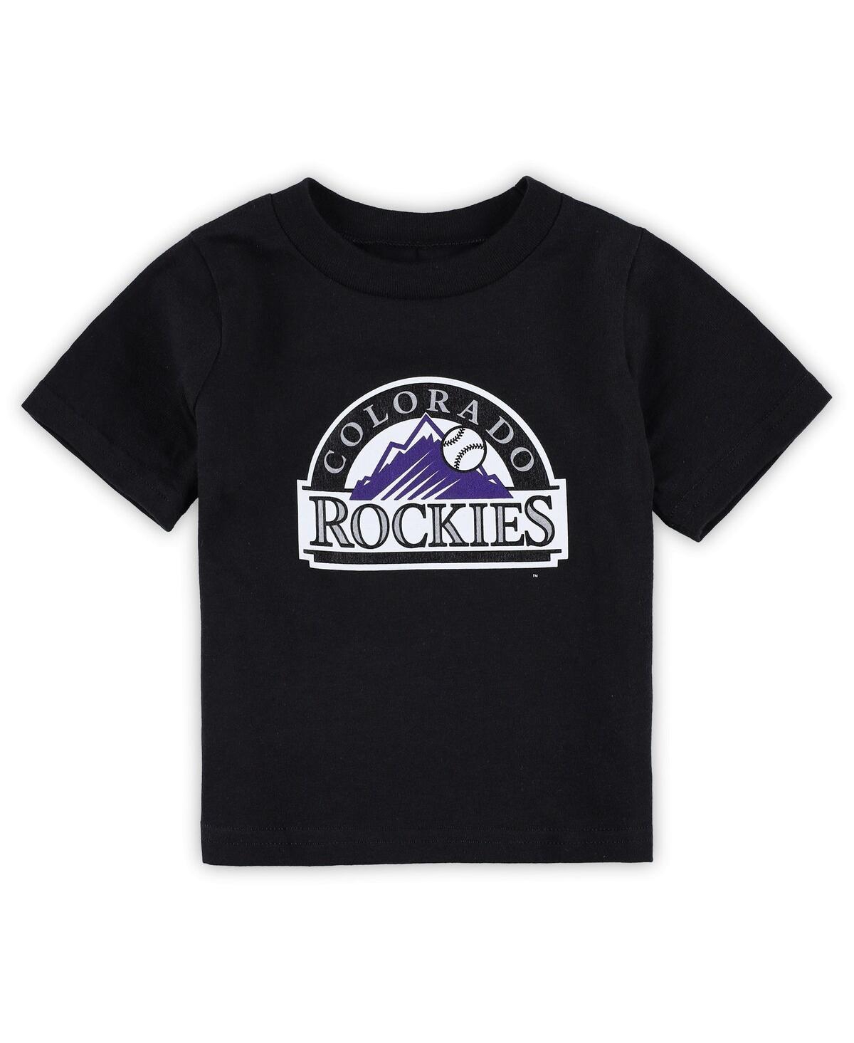 Outerstuff Babies' Infant Boys And Girls Black Colorado Rockies Team Crew Primary Logo T-shirt