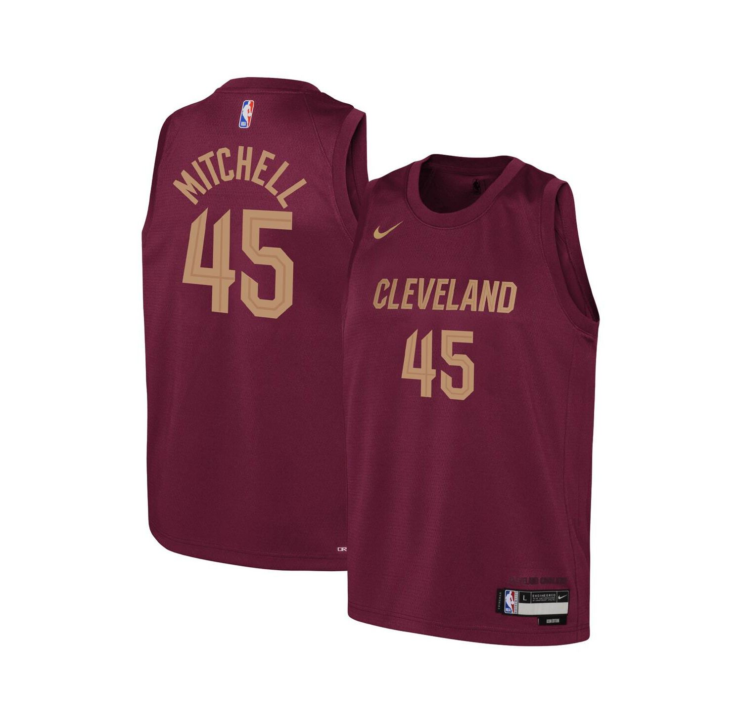 Big Boys and Girls Donovan Mitchell Wine Cleveland Cavaliers 2022/23 Swingman Jersey - Icon Edition
