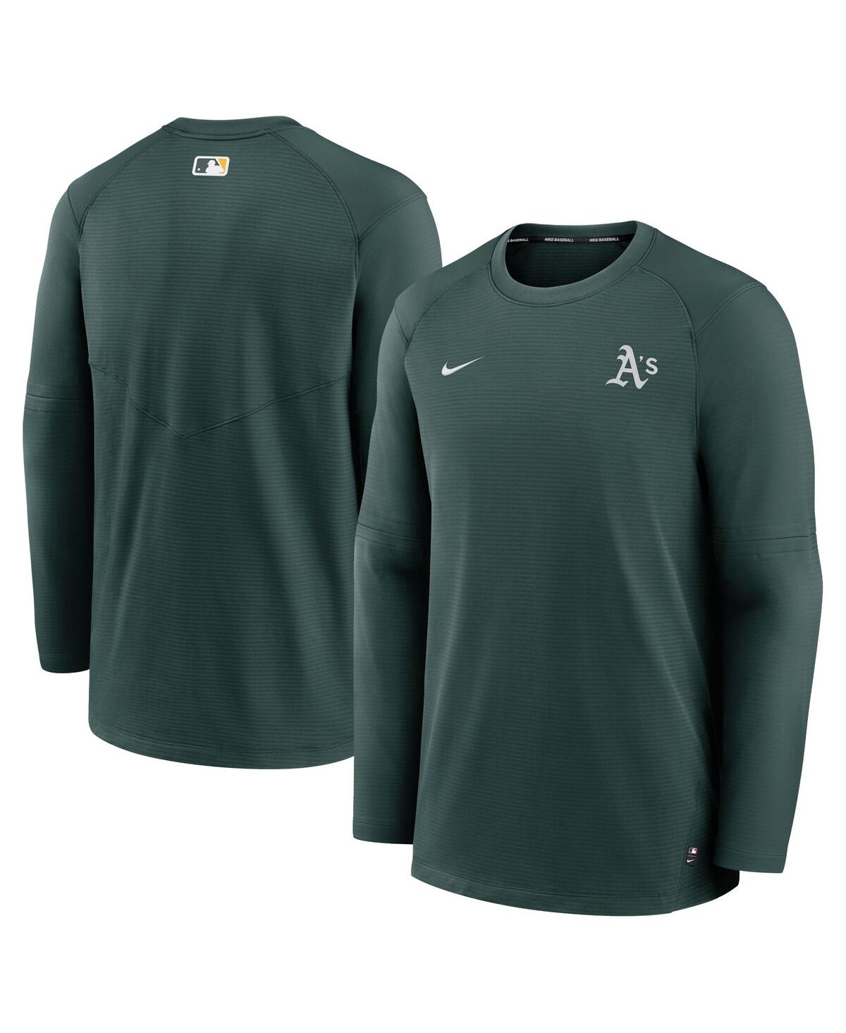 Shop Nike Men's  Green Oakland Athletics Authentic Collection Logo Performance Long Sleeve T-shirt