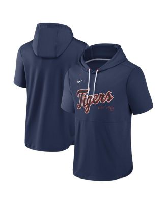Men's Navy Detroit Tigers Springer Short Sleeve Team Pullover Hoodie