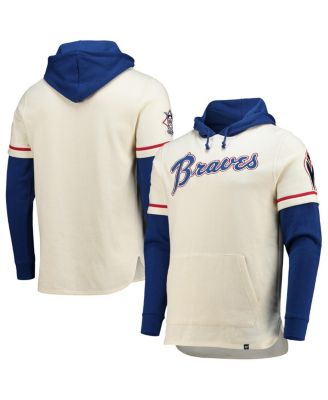 Men's Cream Atlanta Braves Trifecta Shortstop Pullover Hoodie