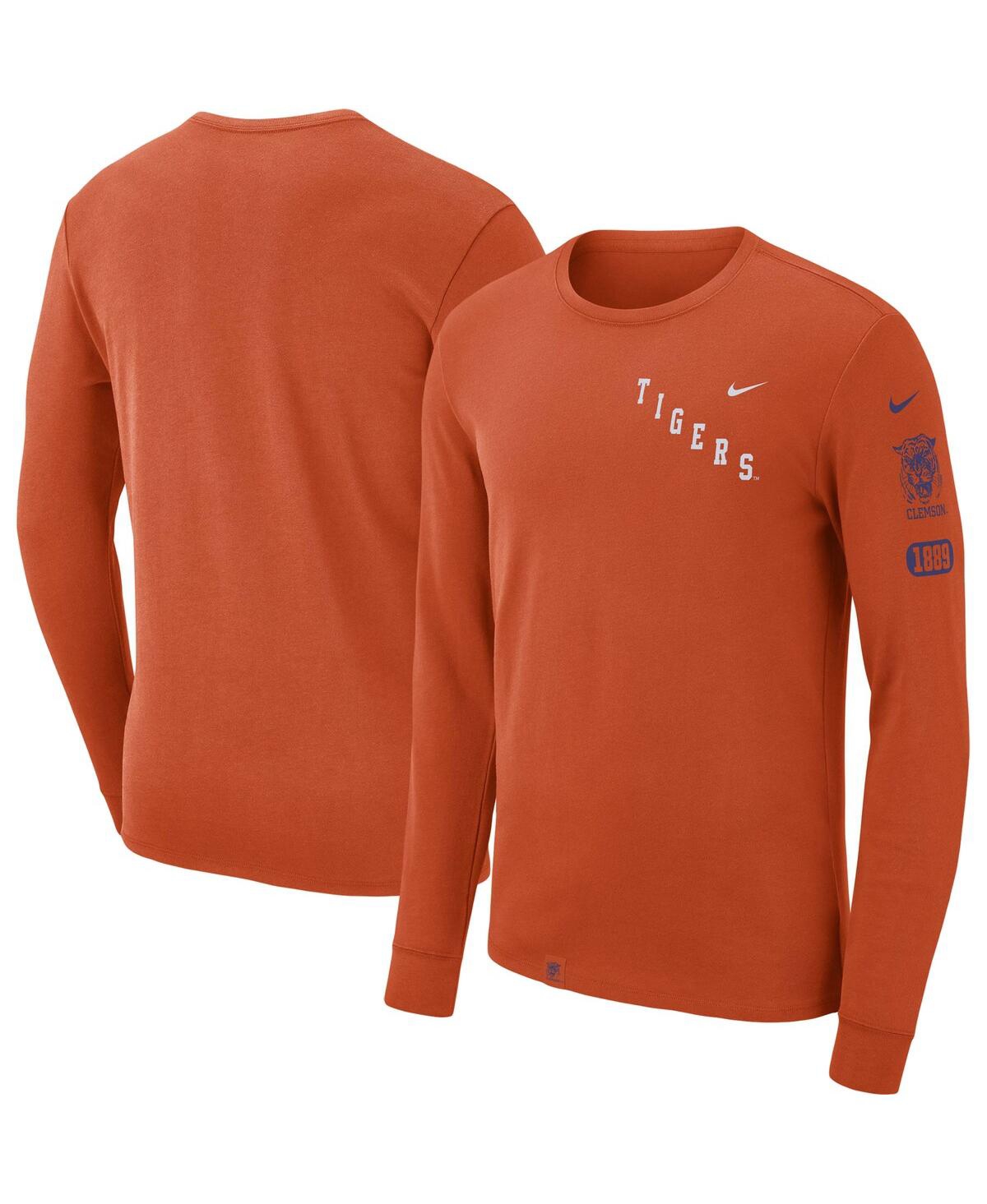 Shop Nike Men's  Orange Clemson Tigers Repeat Logo 2-hit Long Sleeve T-shirt