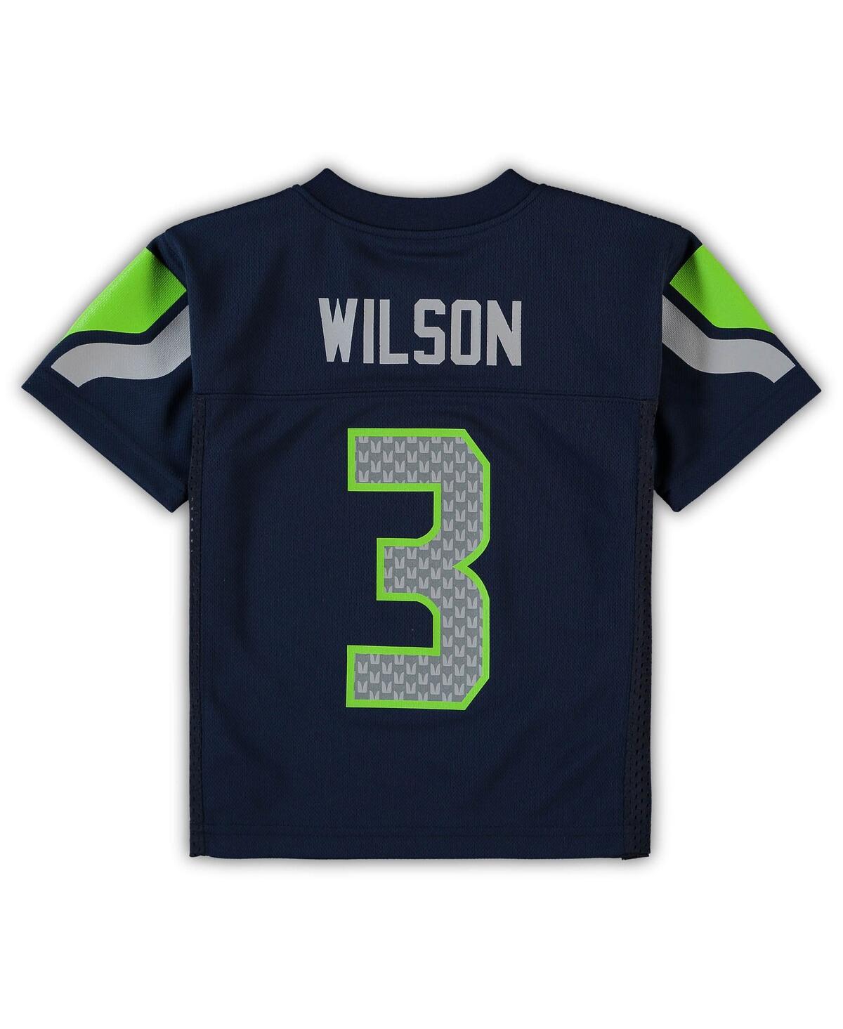 Preschool Boys and Girls Russell Wilson CollegeSeattle Seahawks Replica Player Jersey - Navy
