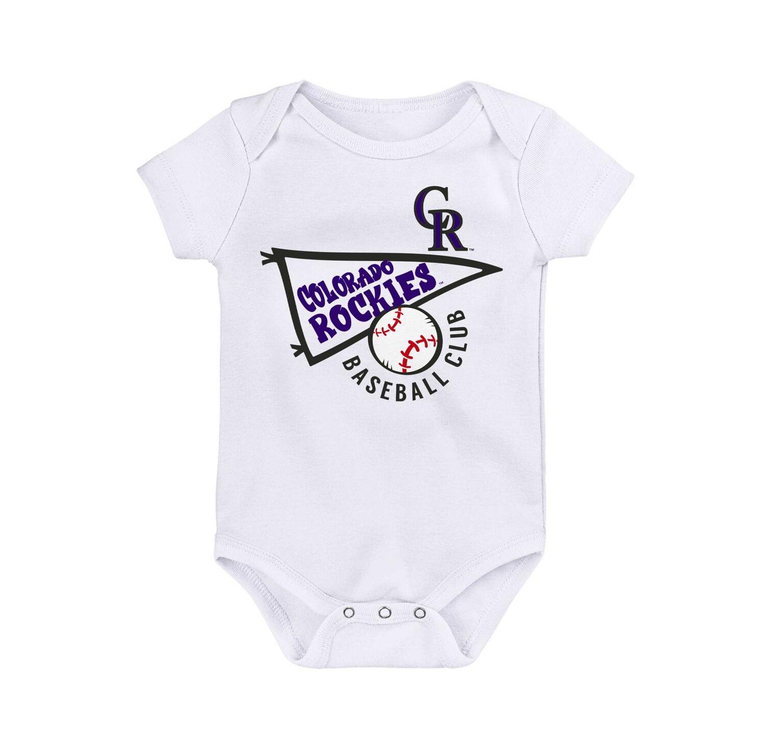 Baby Boys and Girls Purple, White, Heather Gray Colorado Rockies Biggest Little Fan 3-Pack Bodysuit Set