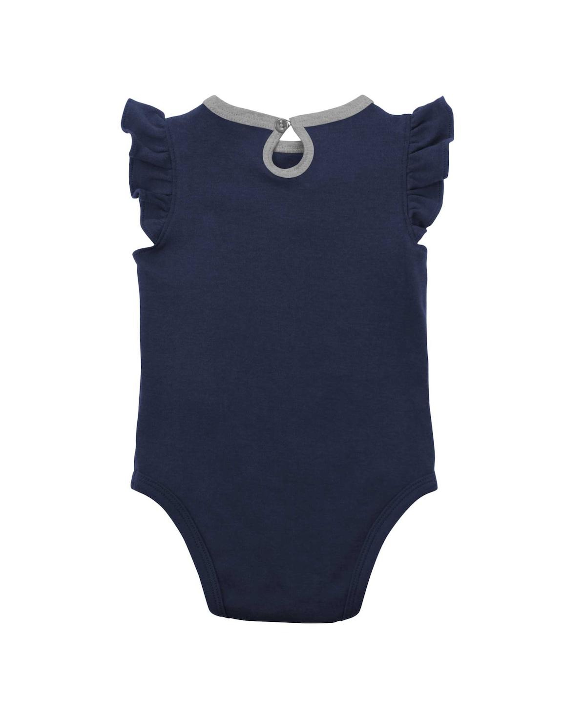 Outerstuff Newborn And Infant Boys And Girls Navy, Heather Gray New York Yankees Little Fan Two-pack Bodysuit S In Navy,heather Gray