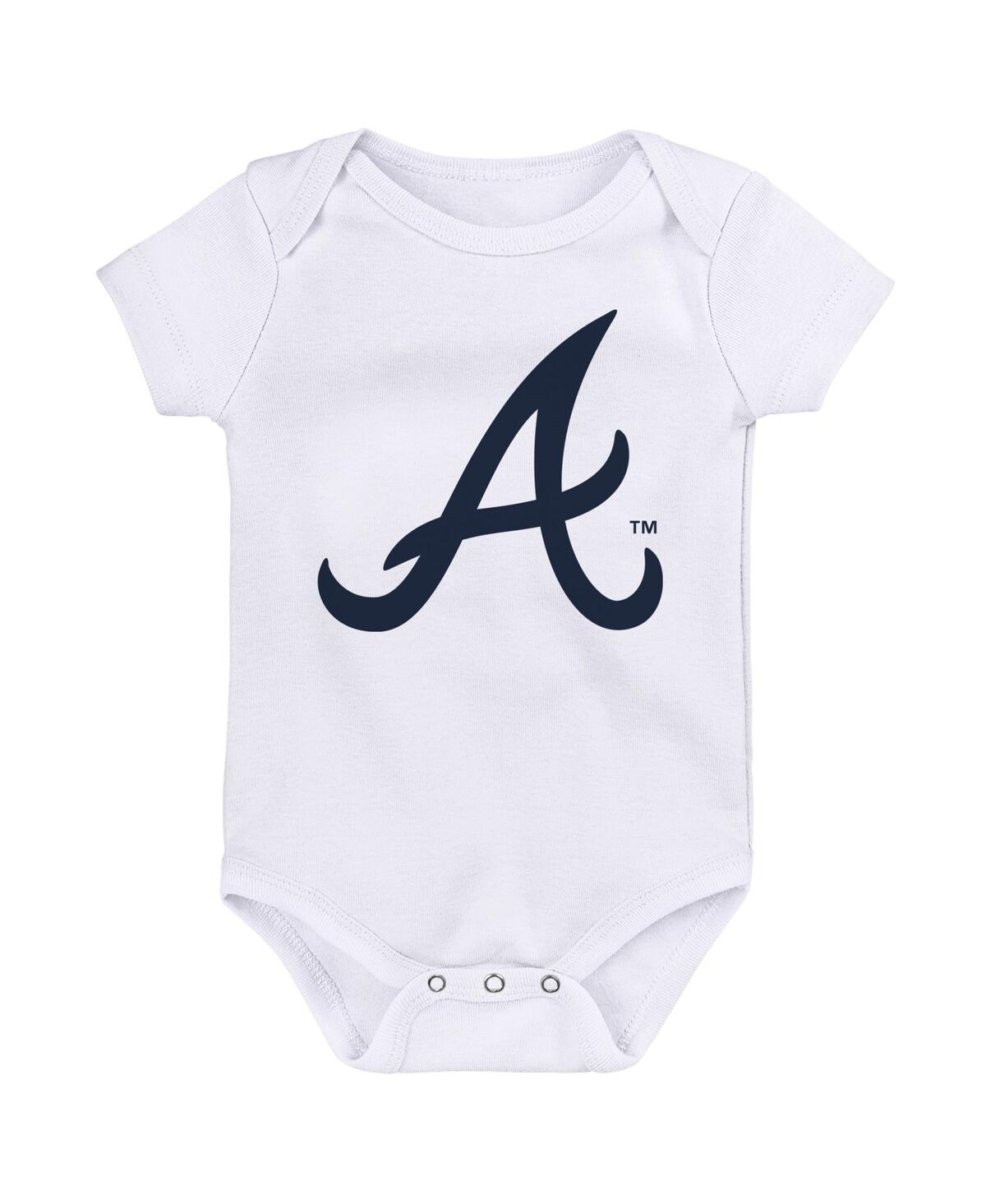 Outerstuff Newborn And Infant Boys And Girls Red, Navy, White Atlanta Braves Minor League Player Three-pack Bod In Red,navy,white
