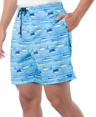 Men's Scribble Fish Drawstring 7" Surf Shorts