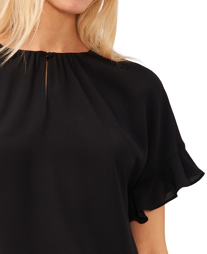 CeCe Women's Short Sleeve DropShoulder Wide ScoopNeck Blouse Macy's