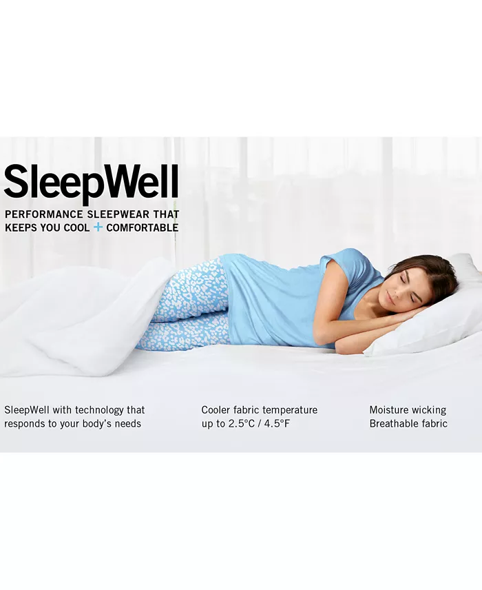 Womens Plus size Sleepwell Solid S/S V-Neck T-Shirt with Temperature Regulating Technology - thumbnail 3