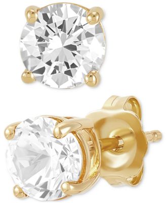 Birthstone Stud Earrings in 14k Gold or 14k White Gold
