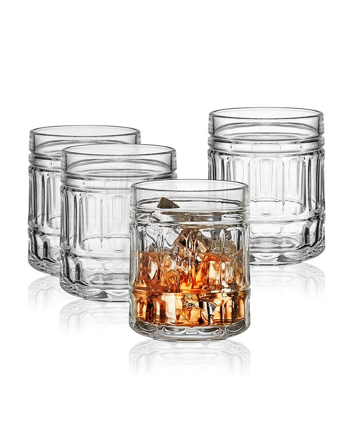 Mikasa Lawrence 10 Ounce Double Old Fashion Drinking Glass 4Piece Set